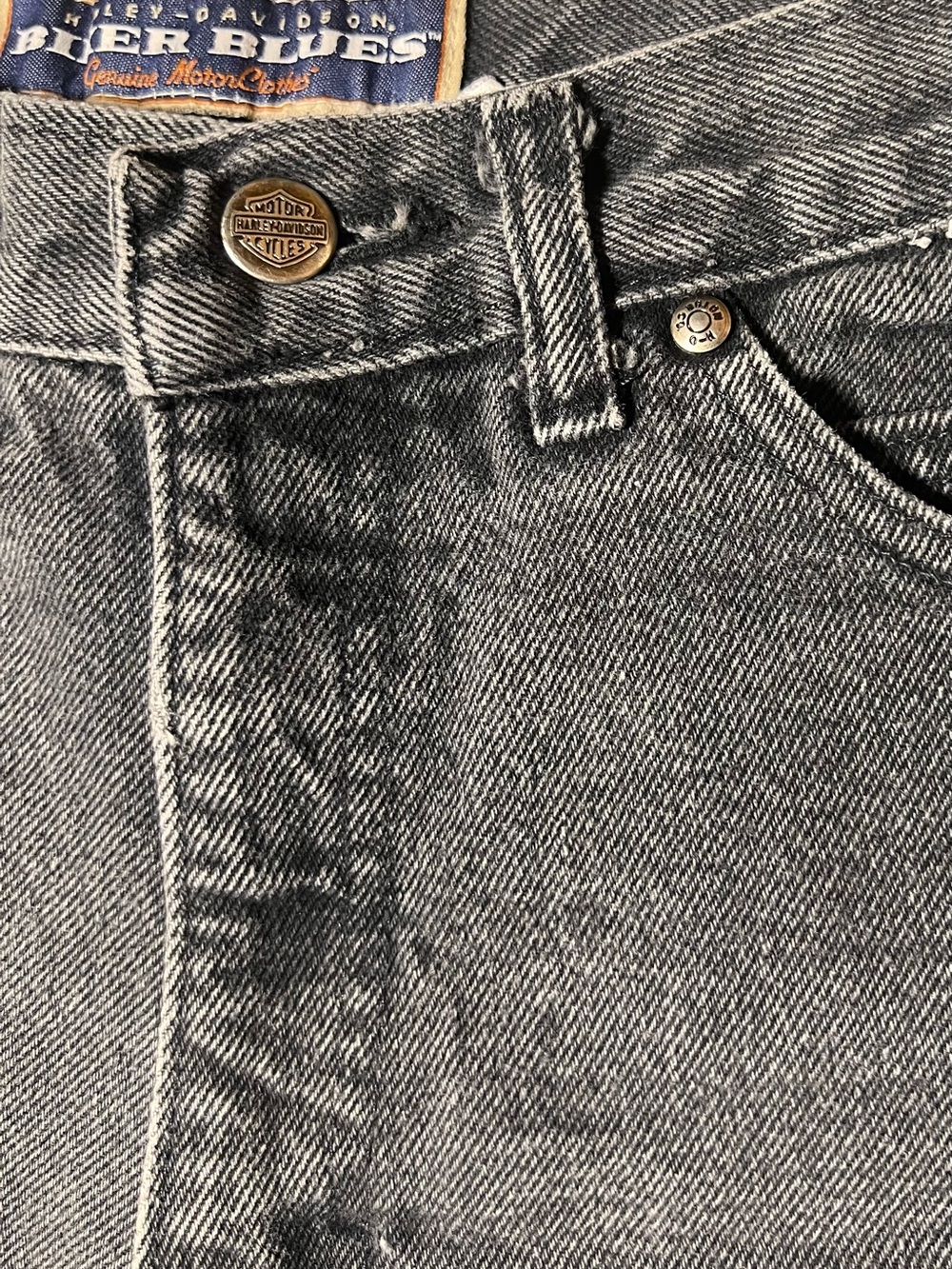 Harley-Davidson Black Denim Cutoff Jean Shorts womens 8 - Picture 7 of 11